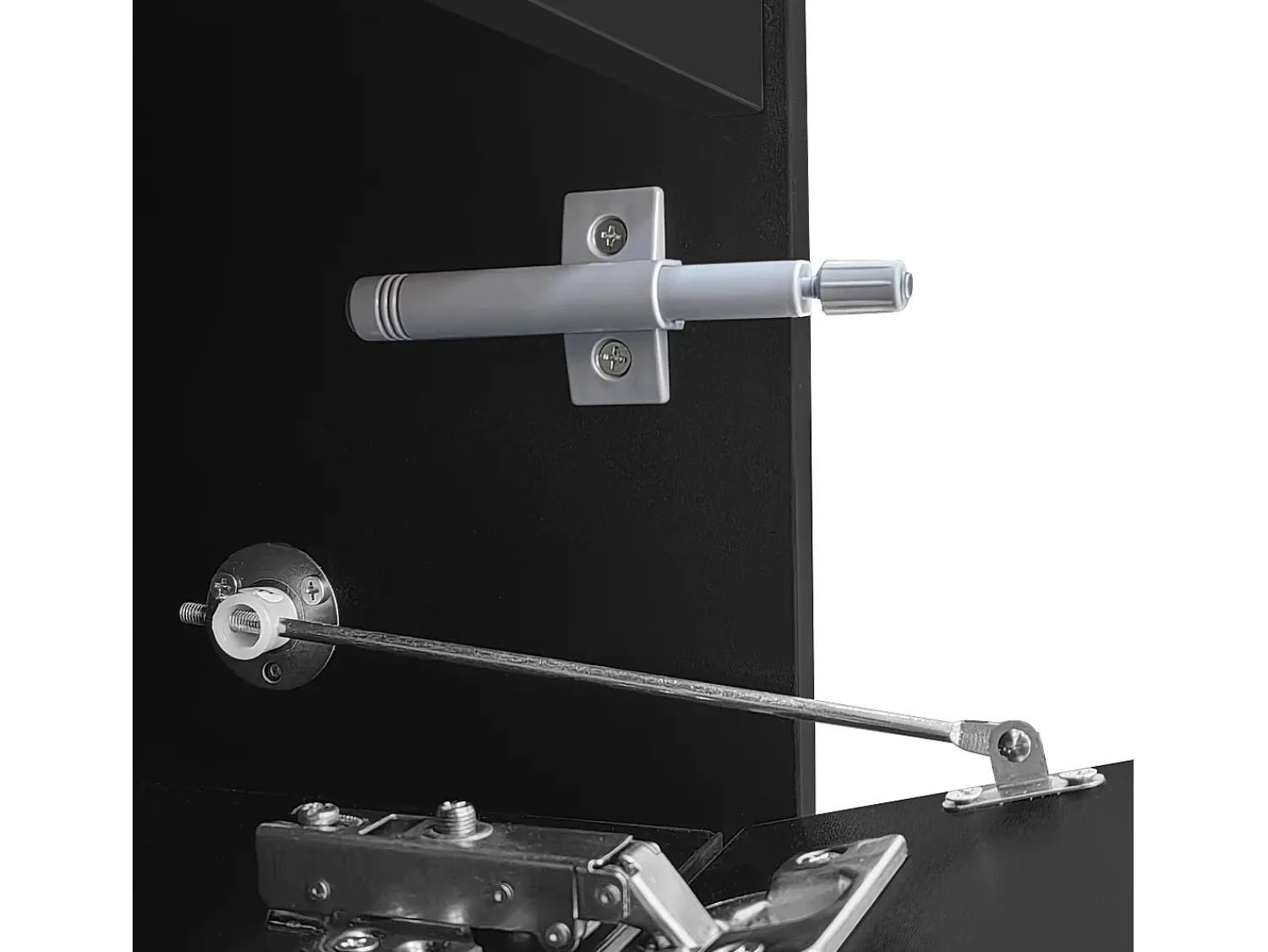 Móvel De Tv* Suporte para TV Brilhante - Suporte para TV com 1 Gaveta e 4 Portas - com Iluminação LED - para Sala de Estar Preto