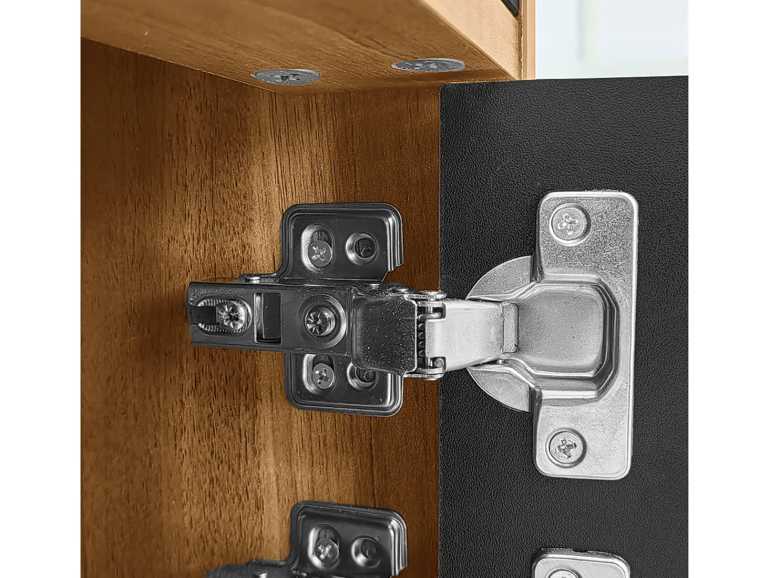 Best Suporte para TV e madeira - Suporte para TV de 4 portas com pés em madeira - para sala de estar Preto