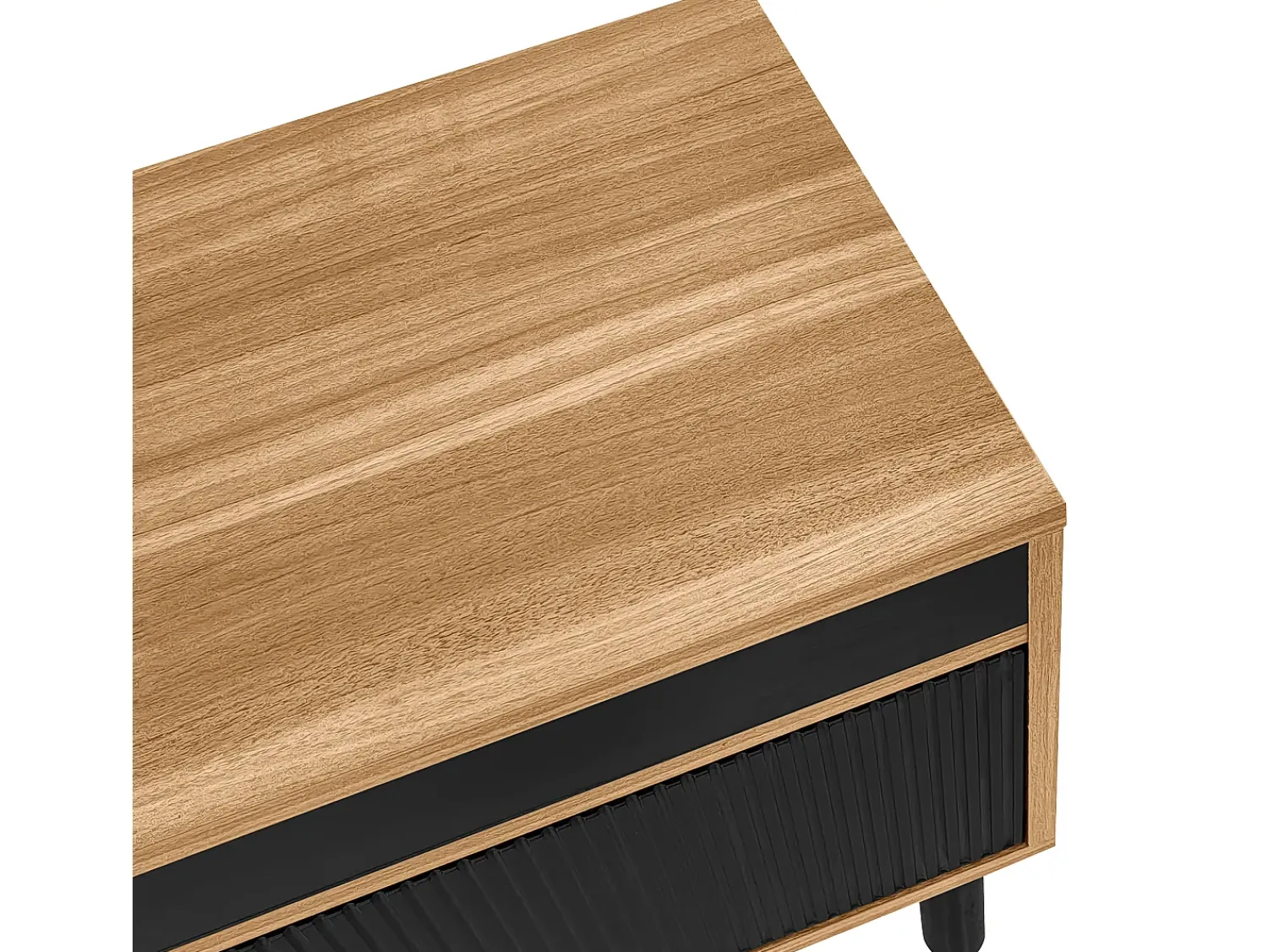 Best Suporte para TV e madeira - Suporte para TV de 4 portas com pés em madeira - para sala de estar Preto