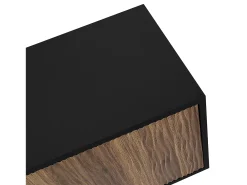 Móvel De Tv| Suporte para TV preto e madeira - Suporte para TV com 2 portas e 3 gavetas - Puxadores dourados e padrão ondulado Natural claro