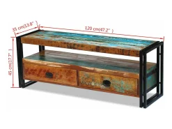 Móvel De Tv|Mobikasa Suporte para TV/aparador design prático madeira maciça reciclada 2502154 Castanho