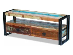 Móvel De Tv|Mobikasa Suporte para TV/aparador design prático madeira maciça reciclada 2502154 Castanho