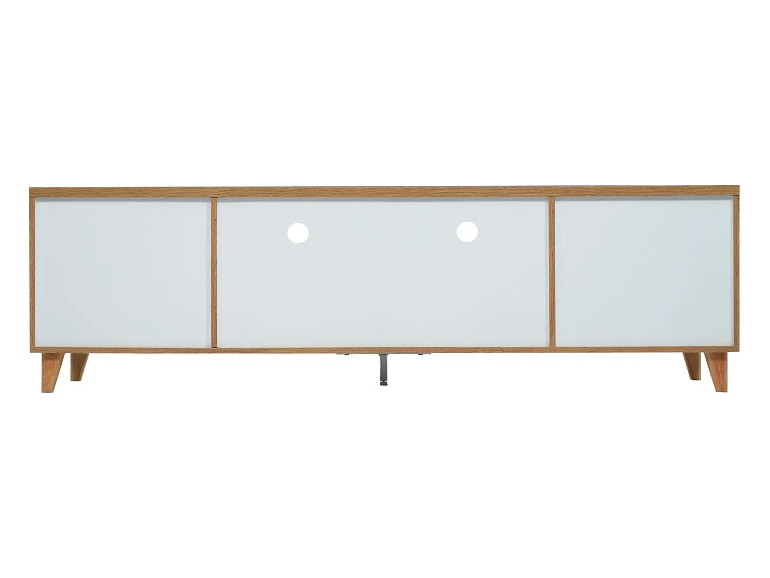 Suporte para TV/mesa de centro com 5 portas e 2 compartimentos abertos para sua sala de estar, 175 x 37 x 51 cm^ Móvel De Tv