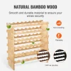 Acessórios De Arrumação|Acessório Vinho E Bar* Suporte para Vinhos Empilhável SucceBuy para 48 Garrafas, Prateleira de Exposição em Madeira de Bambu com 6 Níveis