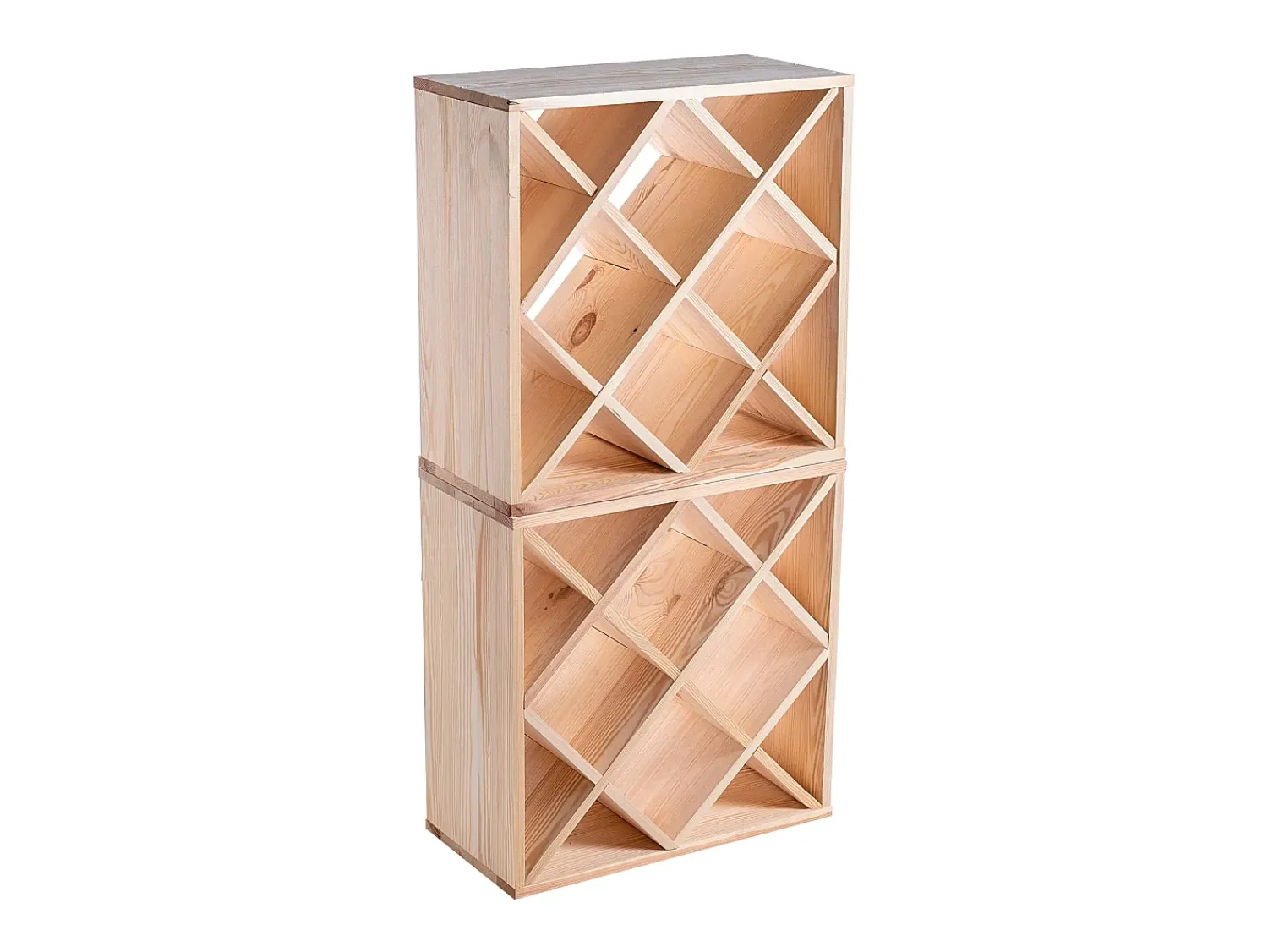 Suporte para vinhos Loreo com grade de madeira marrom claro 2 peças^ Acessórios De Arrumação|Acessório Vinho E Bar