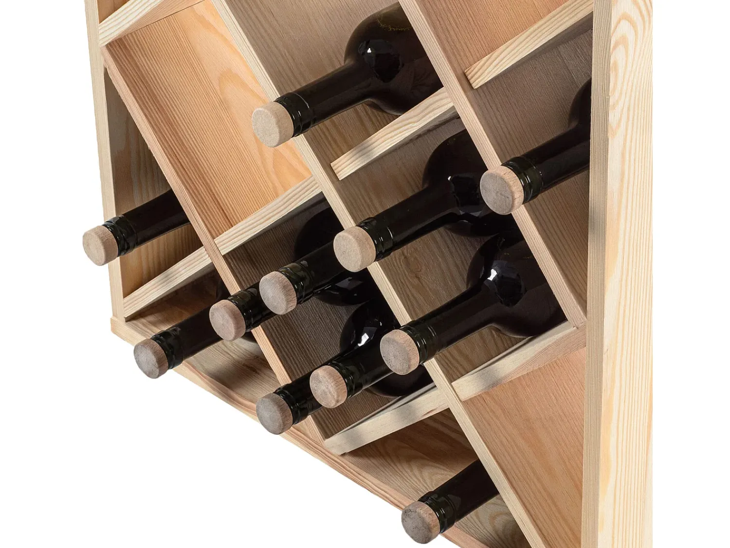 Suporte para vinhos Loreo com grade de madeira marrom claro 2 peças^ Acessórios De Arrumação|Acessório Vinho E Bar