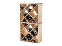 Suporte para vinhos Loreo com grade de madeira marrom claro 2 peças^ Acessórios De Arrumação|Acessório Vinho E Bar