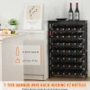 Best Suporte para Vinhos, SucceBuy Suporte Modular em Bambu para 42 Garrafas, 7 Níveis, com Prateleira de Mesa para Exposição