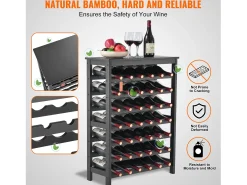 Best Suporte para Vinhos, SucceBuy Suporte Modular em Bambu para 42 Garrafas, 7 Níveis, com Prateleira de Mesa para Exposição