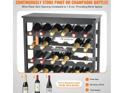 Best Suporte para Vinhos, SucceBuy Suporte Modular em Bambu para 42 Garrafas, 7 Níveis, com Prateleira de Mesa para Exposição