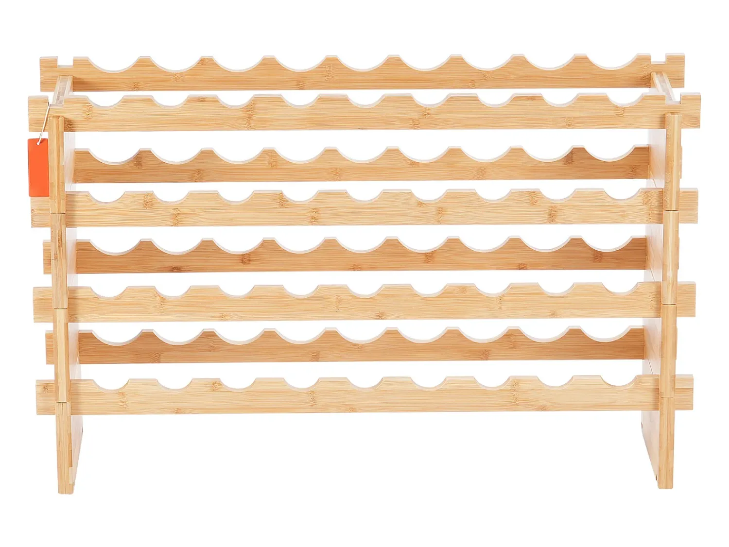 Suporte para Vinhos, SucceBuy Suporte para Vinhos Empilhável de 4 Níveis para 36 Garrafas, Prateleira de Madeira de Bambú Natural