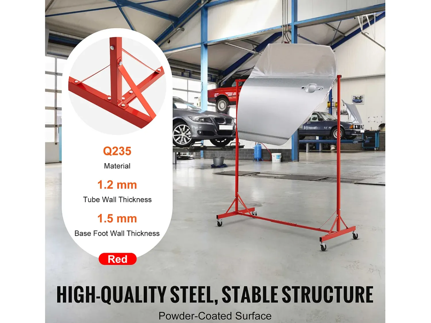 Outlet Suporte SucceBuy para Tinta Ajustável em Altura, com 8 Ganchos Resistentes e uma Capacidade de Carga Máxima de 30 kg - Organização Perfeita para Projetos Vermelho