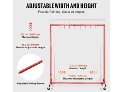 Outlet Suporte SucceBuy para Tinta Ajustável em Altura, com 8 Ganchos Resistentes e uma Capacidade de Carga Máxima de 30 kg - Organização Perfeita para Projetos Vermelho