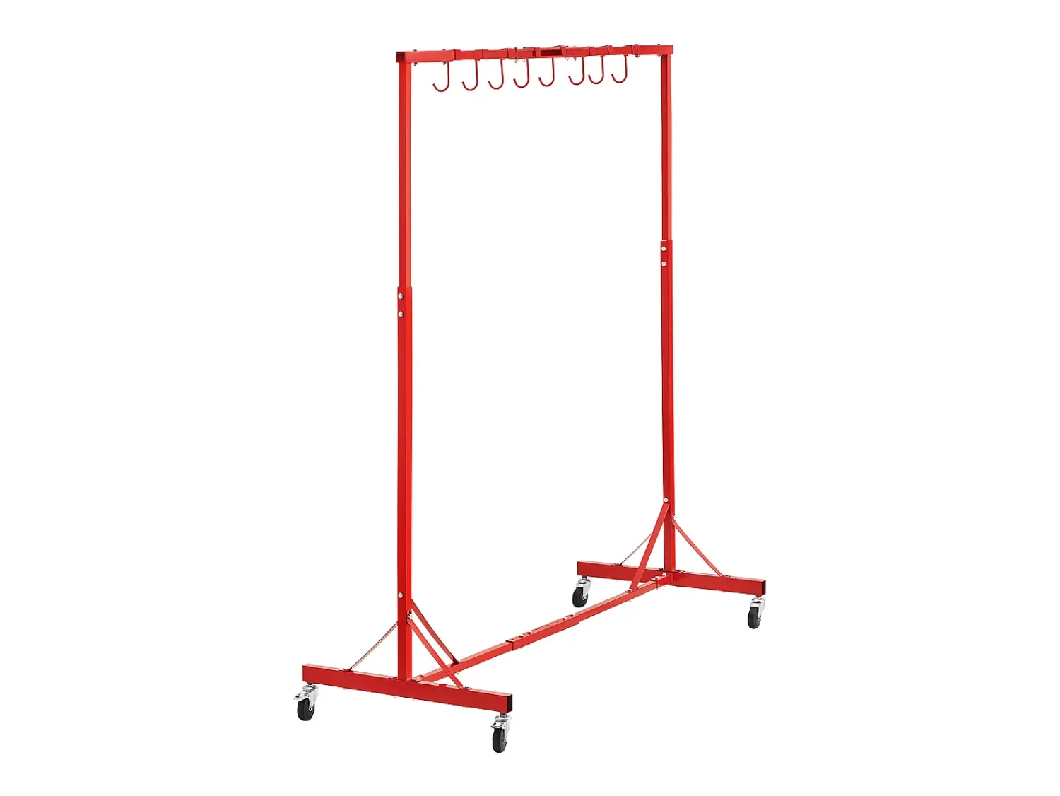 Outlet Suporte SucceBuy para Tinta Ajustável em Altura, com 8 Ganchos Resistentes e uma Capacidade de Carga Máxima de 30 kg - Organização Perfeita para Projetos Vermelho