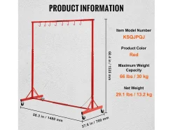 Outlet Suporte SucceBuy para Tinta Ajustável em Altura, com 8 Ganchos Resistentes e uma Capacidade de Carga Máxima de 30 kg - Organização Perfeita para Projetos Vermelho