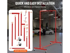Outlet Suporte SucceBuy para Tinta Ajustável em Altura, com 8 Ganchos Resistentes e uma Capacidade de Carga Máxima de 30 kg - Organização Perfeita para Projetos Vermelho
