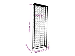 Best Suporte vertical para garrafas de vinho, metal por 108 garrafas PT225222 Preto