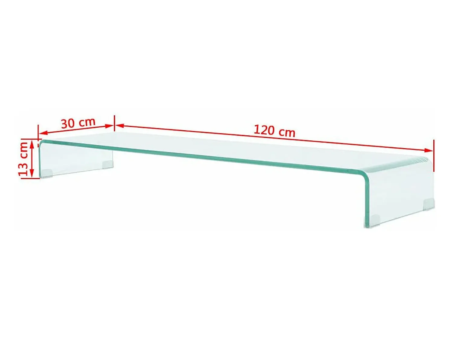 Mobikasa Suporte/aparador de TV de design prático para monitor de 120 cm vidro 2502220^ Móvel De Tv