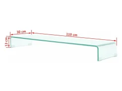 Mobikasa Suporte/aparador de TV prático e de design para televisão/monitor 110 cm vidro 2502034^ Móvel De Tv