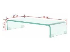 Outlet Helloshop26 Suporte/aparador de TV prático e de design elegante para monitor de 60 cm vidro 2502256 Transparente