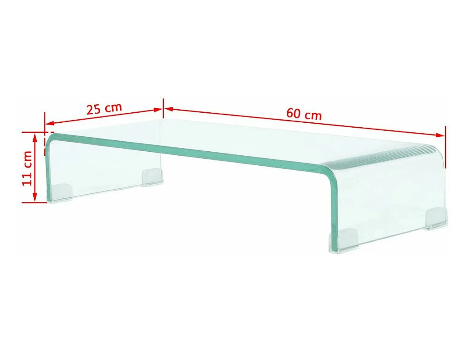 Outlet Helloshop26 Suporte/aparador de TV prático e de design elegante para monitor de 60 cm vidro 2502256 Transparente