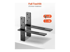 Suportes de Prateleira em T SucceBuy, Conjunto de 2, Capacidade de Carga de 90 kg, Dimensões 35.56x 7.35 x 30.48 cm, Suportes de Prateleira de Aço Duráveis^ Prateleira
