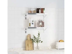 Prateleira|vidaxl Suportes prateleira 4pcs 15x2,5x11,5 cm aço inoxidável Prateado