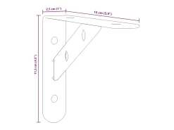 Prateleira|vidaxl Suportes prateleira 4pcs 15x2,5x11,5 cm aço inoxidável prateado Preto