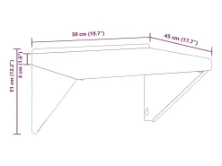 Prateleira|vidaxl Suportes prateleira 4pcs 23,5x2,5x15,5 cm aço inoxidável Preto