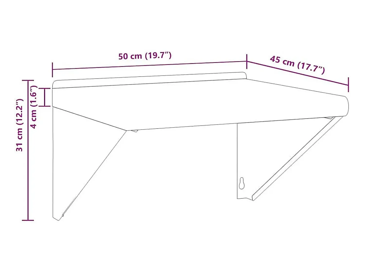 Prateleira|vidaxl Suportes prateleira 4pcs 23,5x2,5x15,5 cm aço inoxidável Preto