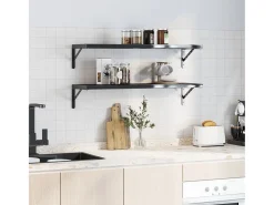 Sale Suportes prateleira 4pcs 30x2,5x15,5 cm aço inoxidável PT784447 Preto