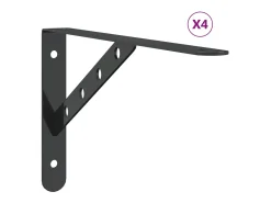 Sale Suportes prateleira 4pcs 30x2,5x15,5 cm aço inoxidável PT784447 Preto