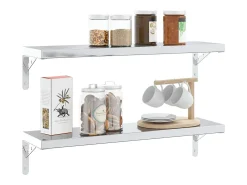 Prateleira*vidaxl Suportes prateleira 4pcs 20x2,5x14 cm aço inoxidável Prateado