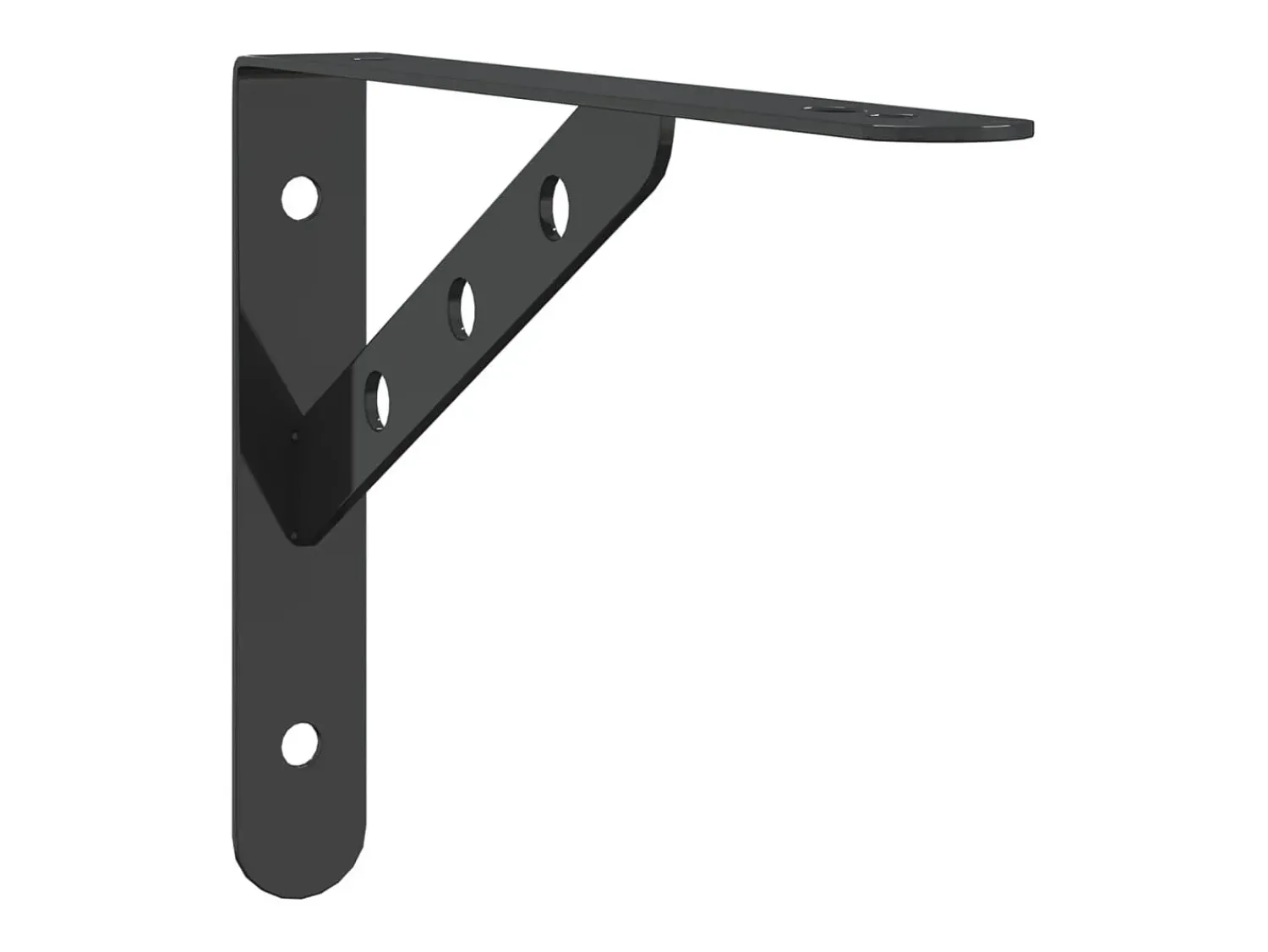 Best Suportes prateleira 4pcs 23,5x2,5x15,5 cm aço inoxidável PT497396 Preto