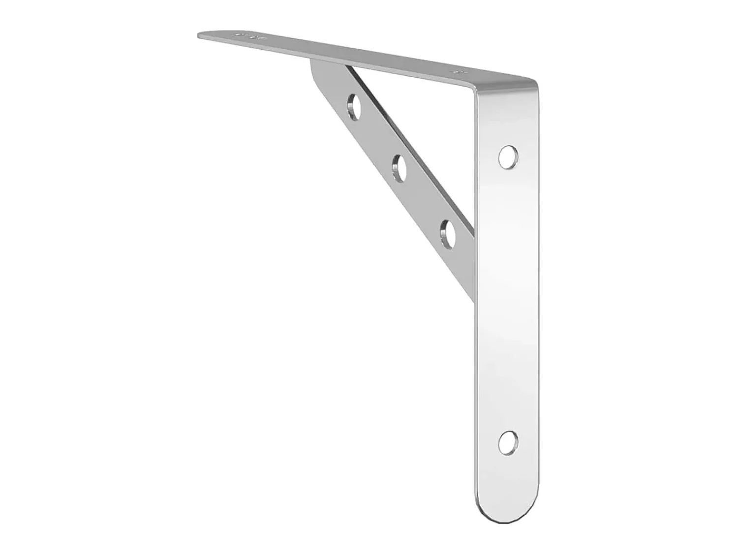 New vidaxl Suportes prateleira 4pcs 23,5x2,5x15,5 cm aço inoxidável prata Prateado