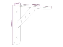 New vidaxl Suportes prateleira 4pcs 23,5x2,5x15,5 cm aço inoxidável prata Prateado