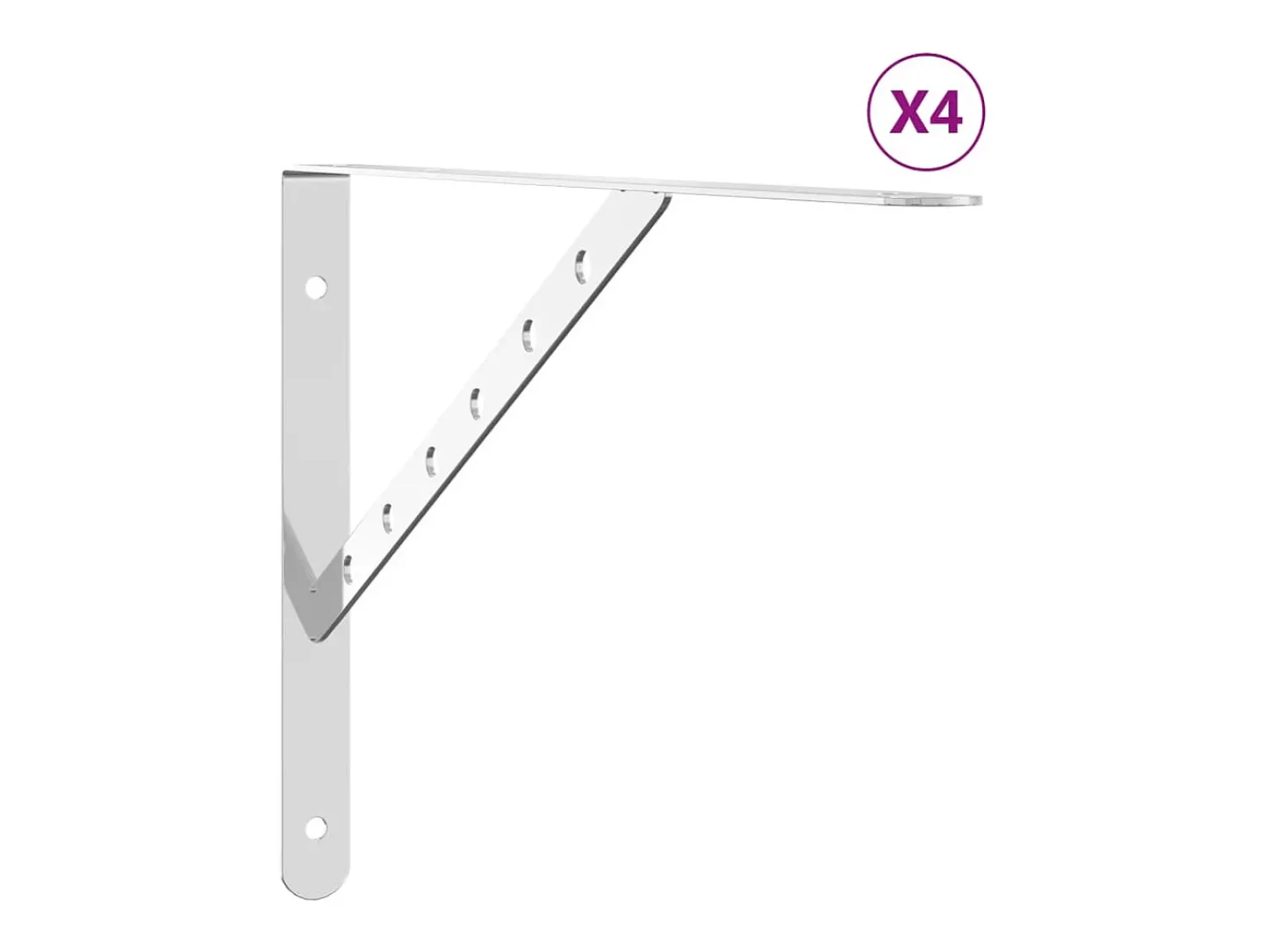 Suportes prateleira 4pcs 40x2,5x25 cm aço inoxidável PT975246^ Prateleira