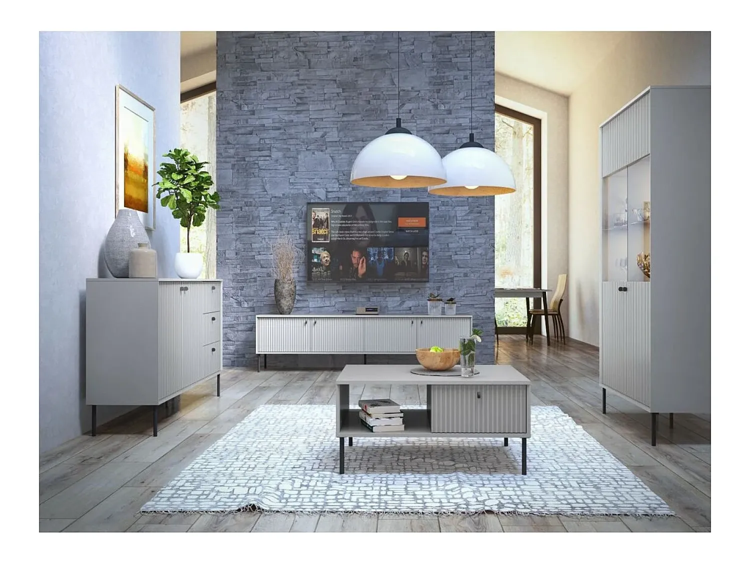 Mesa De Centro*Meublorama Table Basse 1 Clapet - Salon- Collection ISIS Cinzento