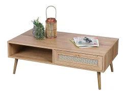 Discount Meublorama Table basse ALTA chêne clair – Design scandinave et rangement pratique Castanho