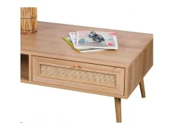 Discount Meublorama Table basse ALTA chêne clair – Design scandinave et rangement pratique Castanho