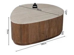 Meublorama Table basse en bois massif collection DELHI 100cm - Style ethnique et design^ Mesa De Centro