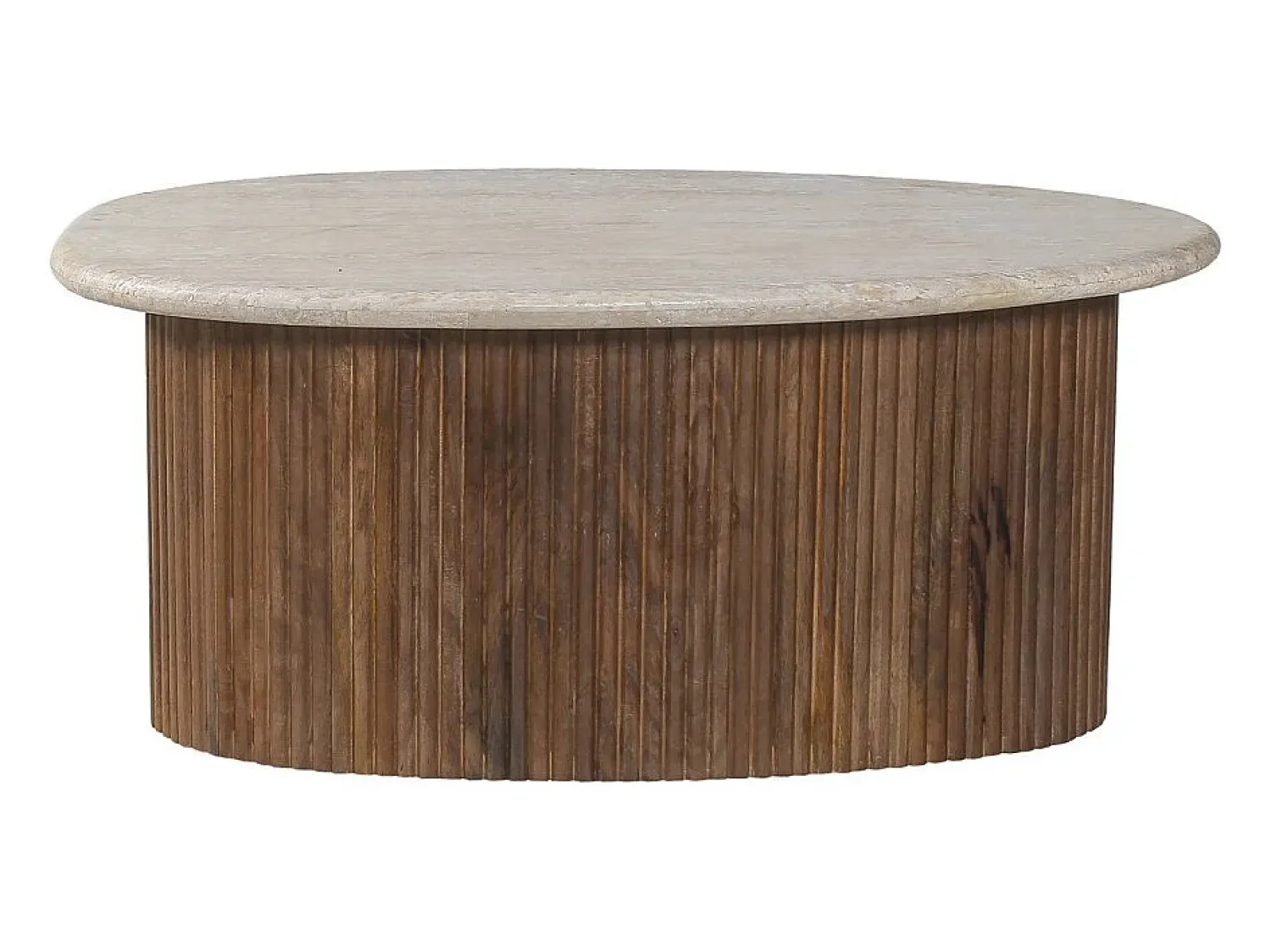 Mesa De Centro|Meublorama Table basse en bois massif collection DELHI 90cm - Style ethnique et design Castanho