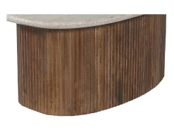 Mesa De Centro|Meublorama Table basse en bois massif collection DELHI 90cm - Style ethnique et design Castanho