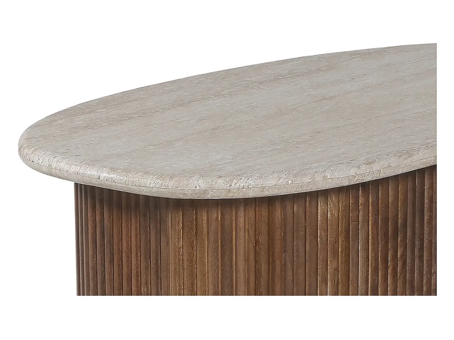 Mesa De Centro|Meublorama Table basse en bois massif collection DELHI 90cm - Style ethnique et design Castanho