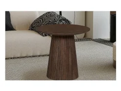 Mesa De Centro*Meublorama Table basse ronde collection MITCHEL en bois exotique de manguier brun diamètre 50 cm Castanho