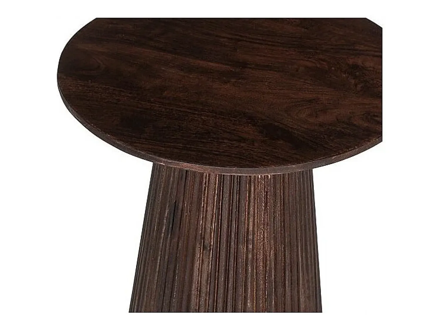 Mesa De Centro*Meublorama Table basse ronde collection MITCHEL en bois exotique de manguier brun diamètre 50 cm Castanho