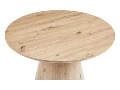 Mesa De Centro|Meublorama Table basse ronde collection TIGNES – Décor effet pin – D80 x H47 cm Castanho