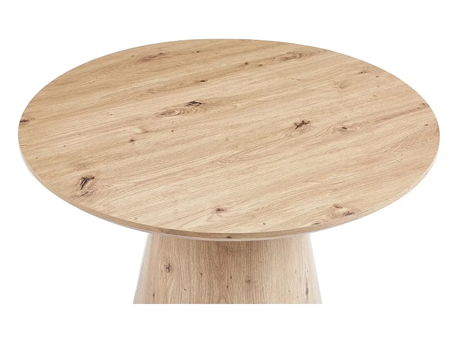 Mesa De Centro|Meublorama Table basse ronde collection TIGNES – Décor effet pin – D80 x H47 cm Castanho