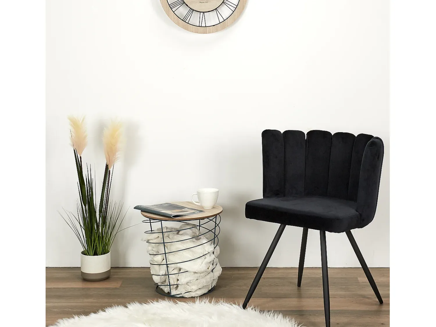 Mesa De Apoio*The Home Deco Factory Table Filaire Bois Et Metal Cyclone Bleu M6 A1/m6 Azul
