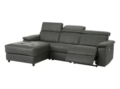 Online Loft24 Tanaro | Sofá Chaise Lounge 3 Lugares Direito com Função Eléctrica em PU Cinza Cinzento